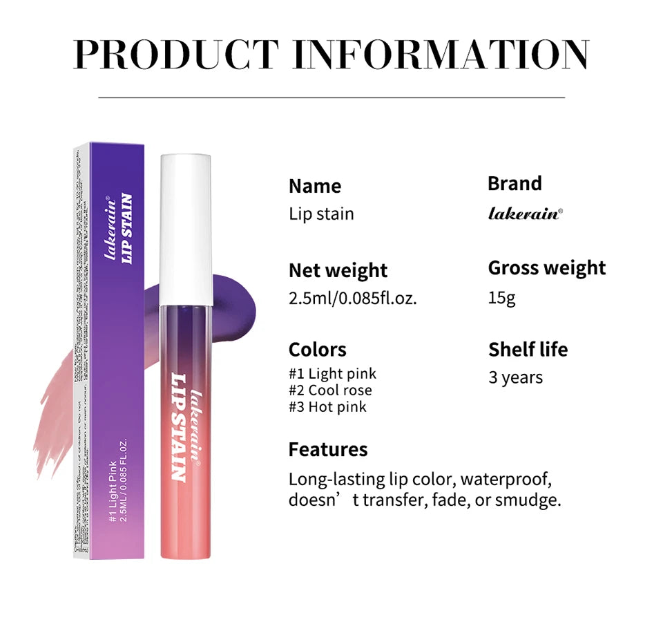 Lip Stain Long Lasting Waterproof Tint for Women Daily Use and Special Occasion Makeup Routine