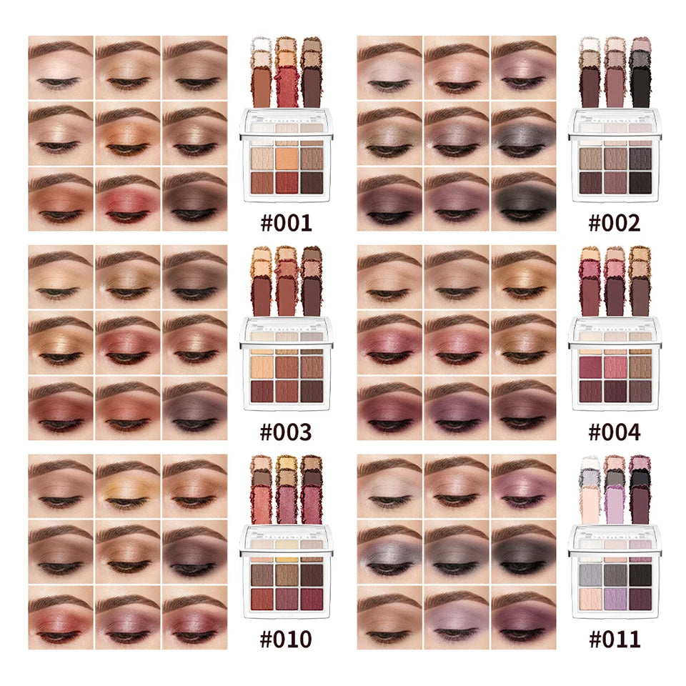 9 Shade Eyeshadow Palette Blendable Pigmented Makeup for Daily Looks and Professional Artistry