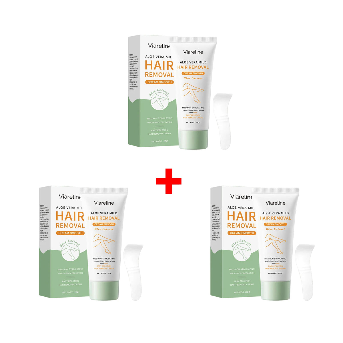 Aloe Vera Hair Removal Cream Painless Depilatory for Women Smooth Legs Arms and Underarms