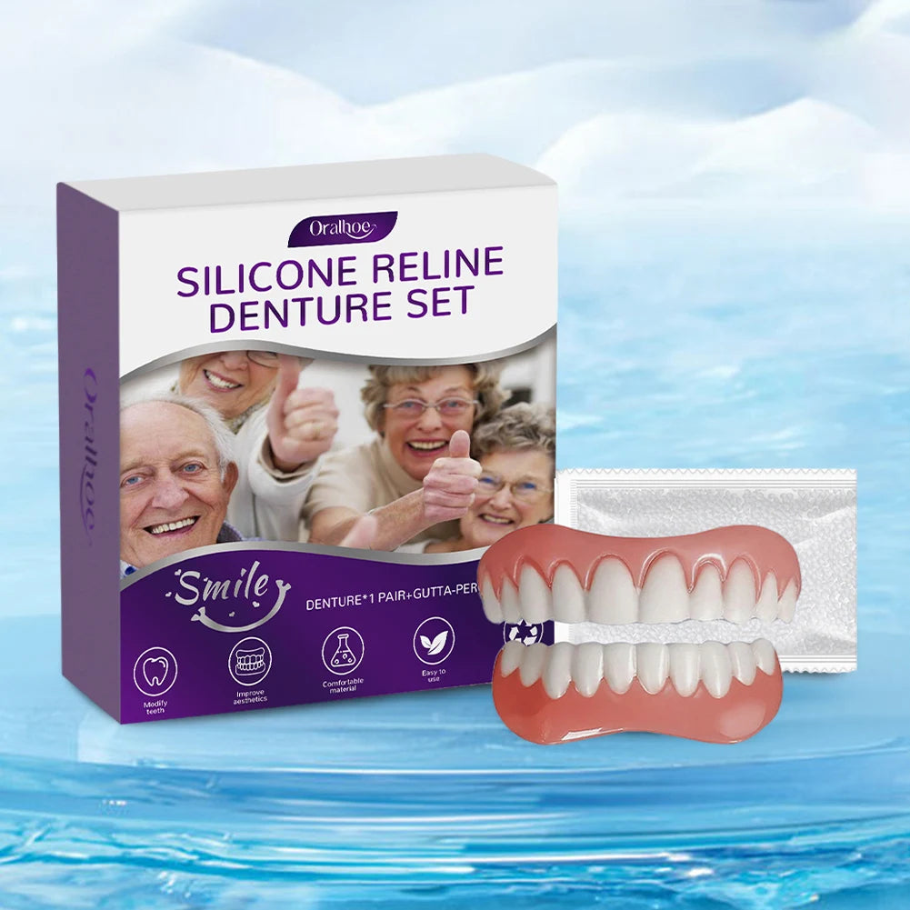 Denture Reline Kit Soft Silicone False Teeth Care Set for Seniors at Home Daily Comfort