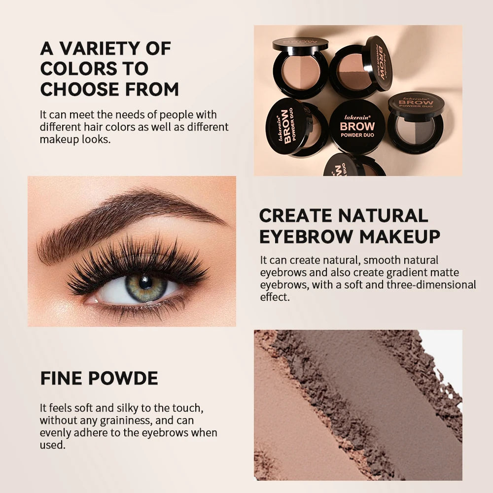 Brow Powder Duo Waterproof Contour Palette for Natural Eyebrow Definition and Face Makeup