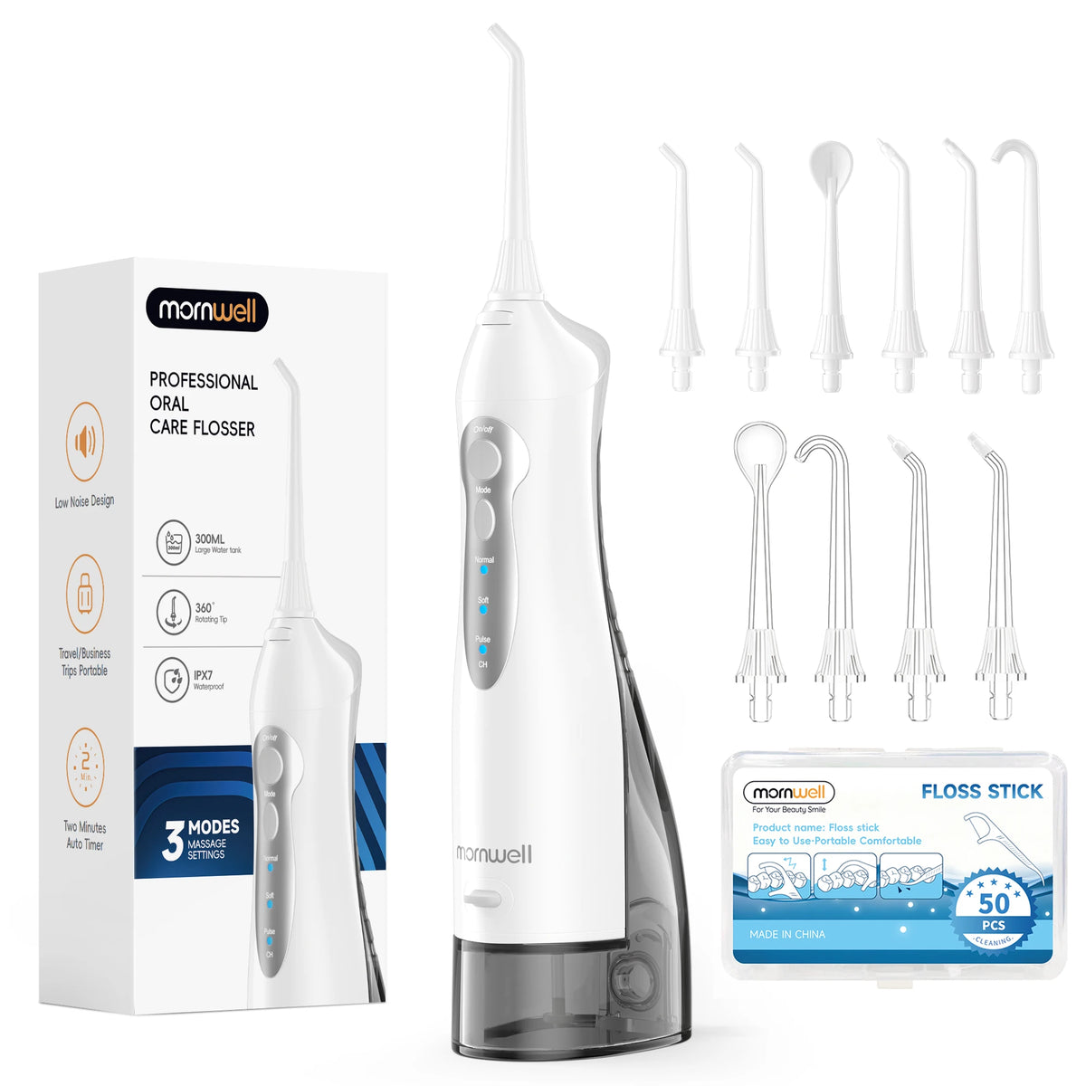 Portable Cordless Water Flosser Rechargeable Oral Irrigator for Travel and Home Cleaning