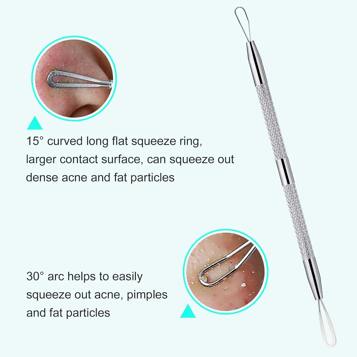 Blackhead Removal Kit Stainless Steel Pimple Popper Tools for Face Skincare Routine Travel