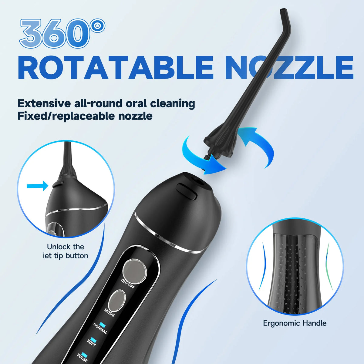 Water Flosser Portable Oral Irrigator Cordless Teeth Cleaner for Home and Travel