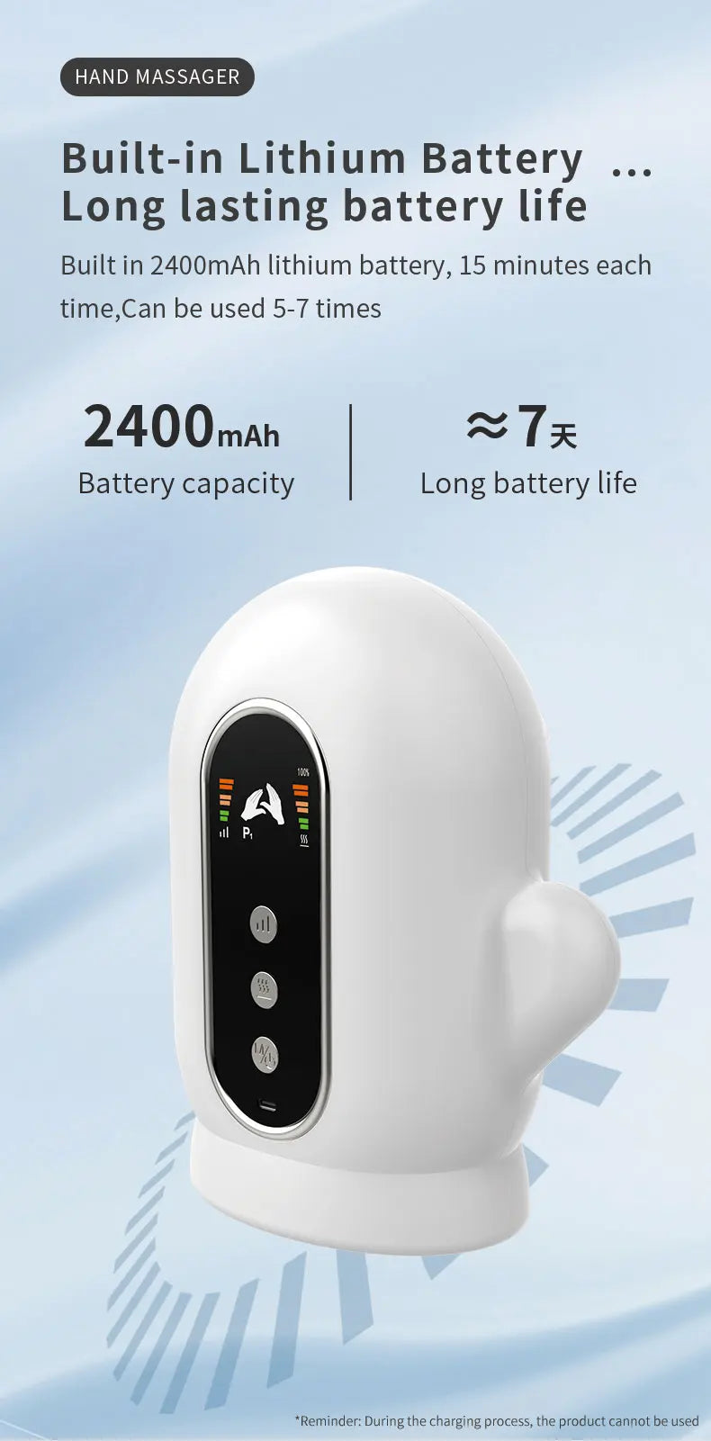 Electric Hand Massager with Airbag Compression and Heat for Office Workers at Home