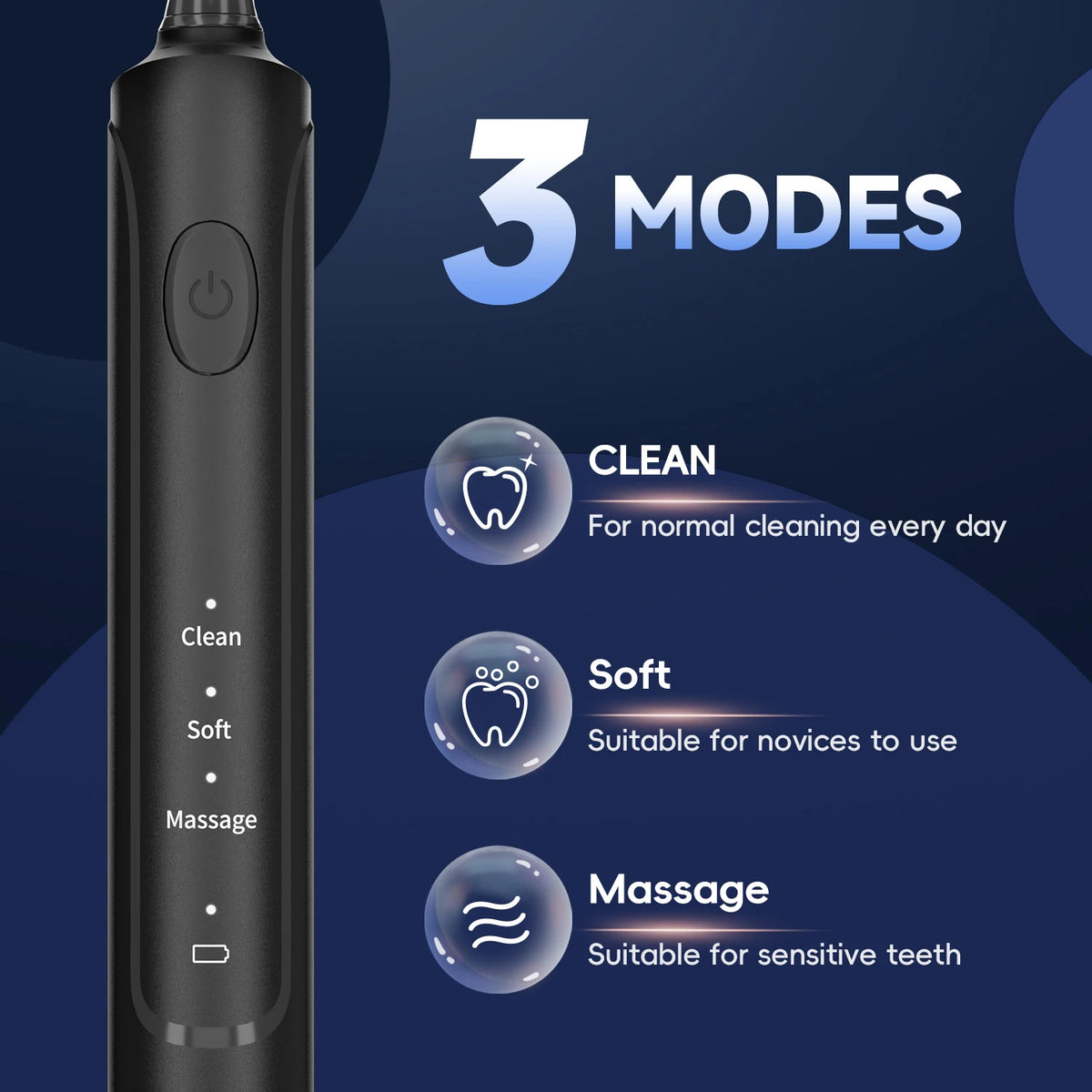 Electric Toothbrush Rechargeable Sonic Cleaning for Adults at Home Daily Oral Care