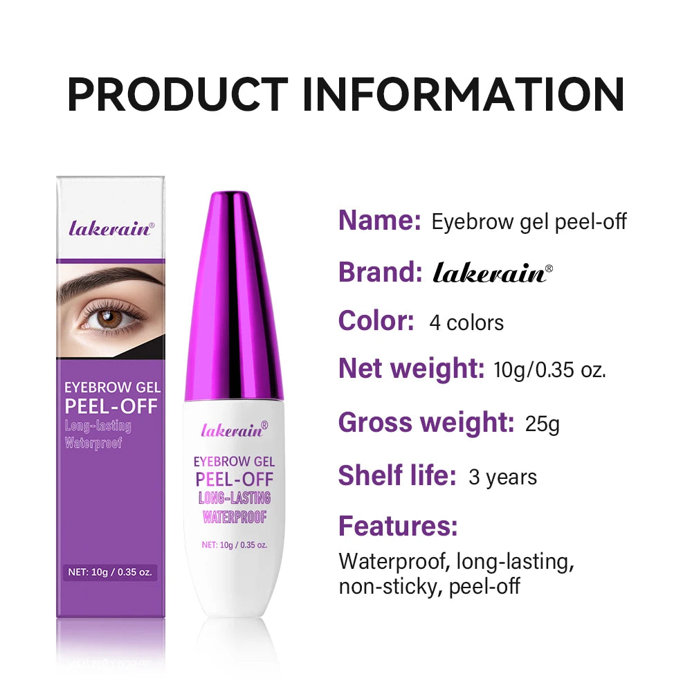 Eyebrow Gel Tint Peel Off Waterproof Brow Enhancer for Natural Long Lasting Daily Makeup