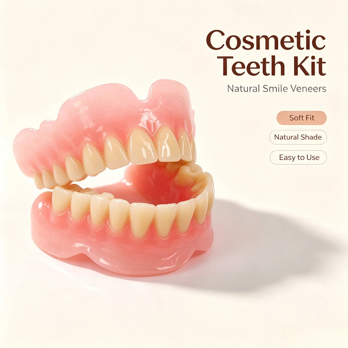 Full Mouth Silicone Dentures Realistic Fake Teeth for Better Smile Confidence at Home Daily