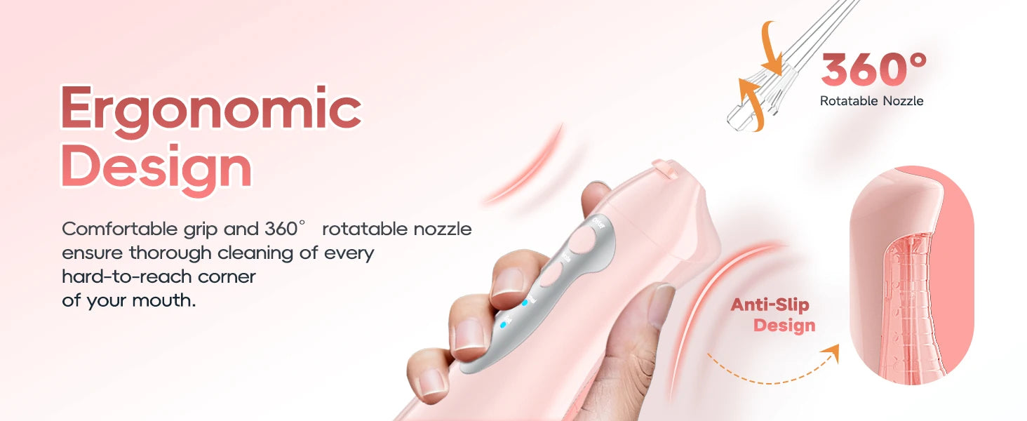 Water Flosser Rechargeable Oral Irrigator Portable Teeth Cleaner for Adults at Home - 9