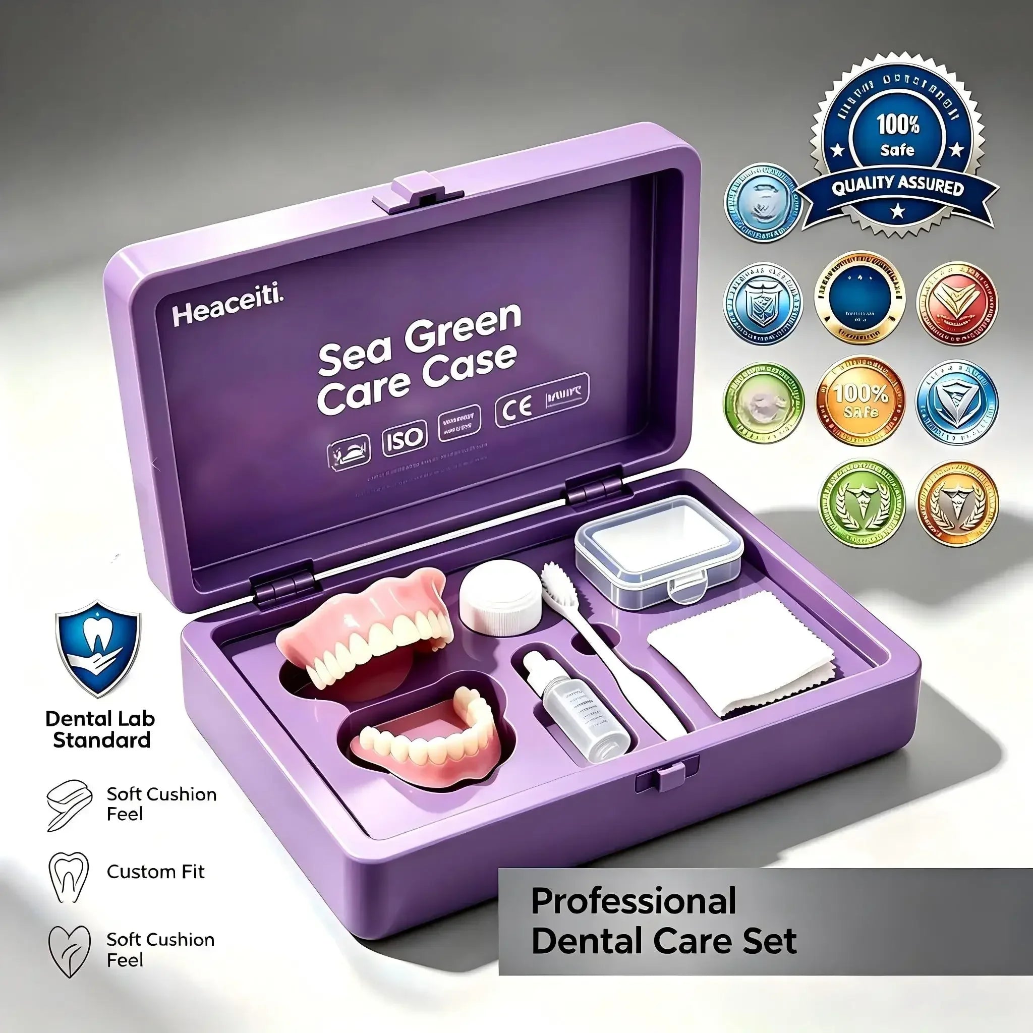 Denture Cosmetic Kit Realistic Upper Lower Teeth Set for Daily Smile Enhancement at Home - 7