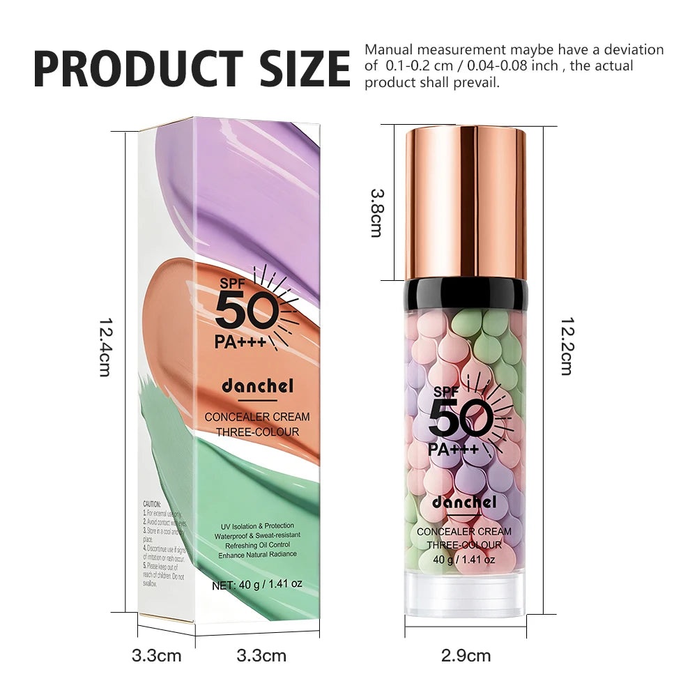 Three Color Face Primer Hydrating Moisturizing Base for Women Daily Makeup