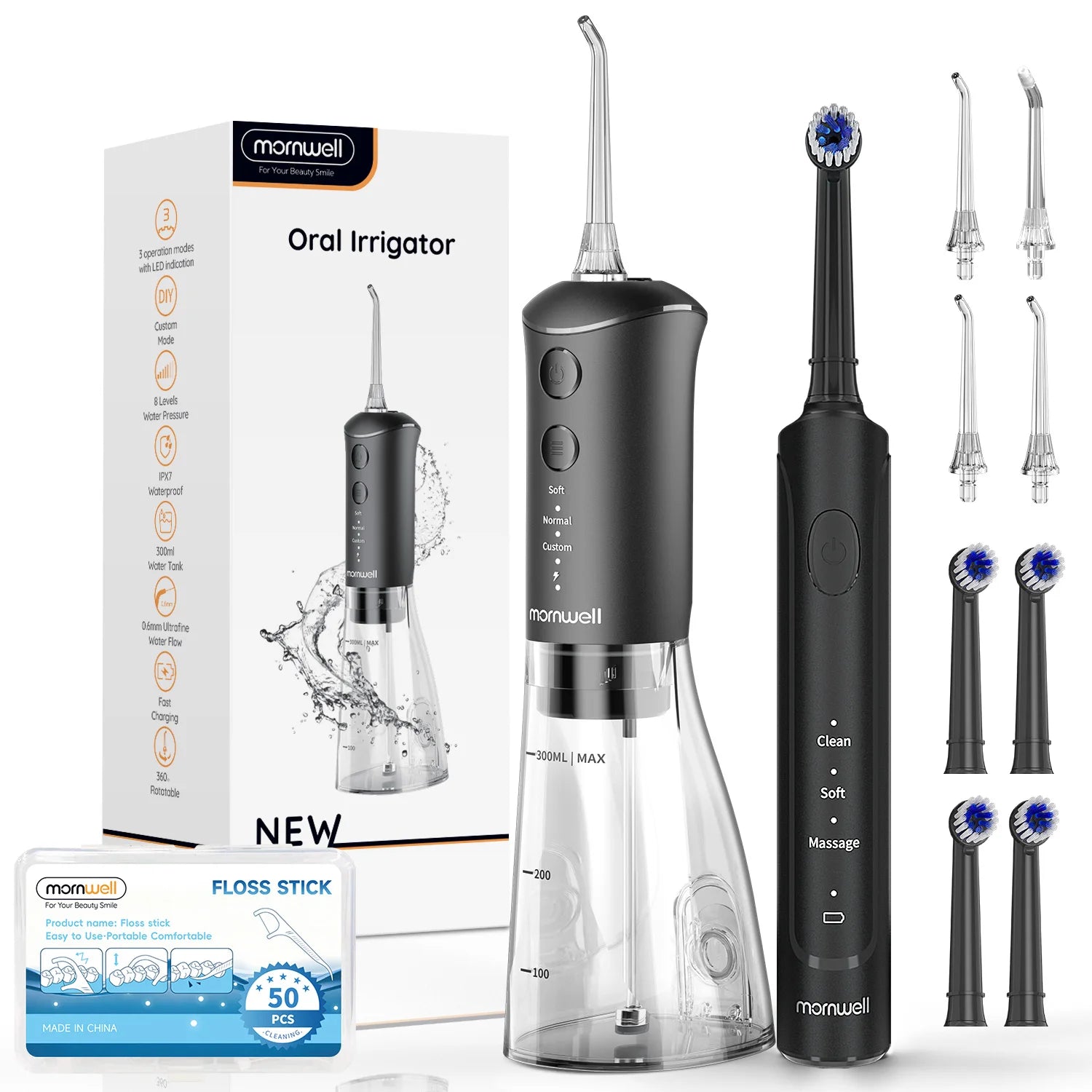 Oral Irrigator and Electric Toothbrush Combo Teeth Cleaning Kit for Adults at Home - 21