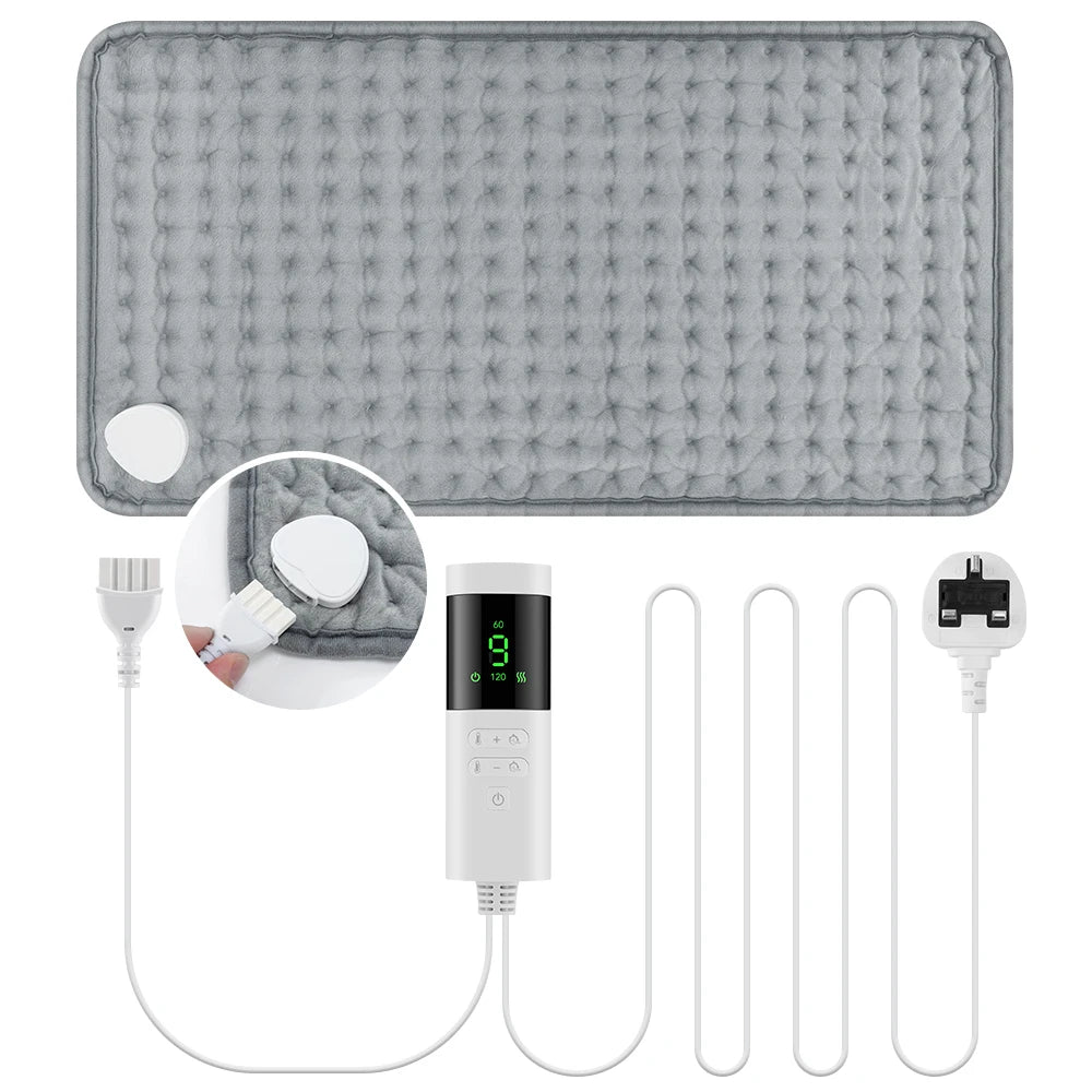 Electric Heating Pad with 9 Heat Levels and 4 Timer Settings for Back and Neck Relief