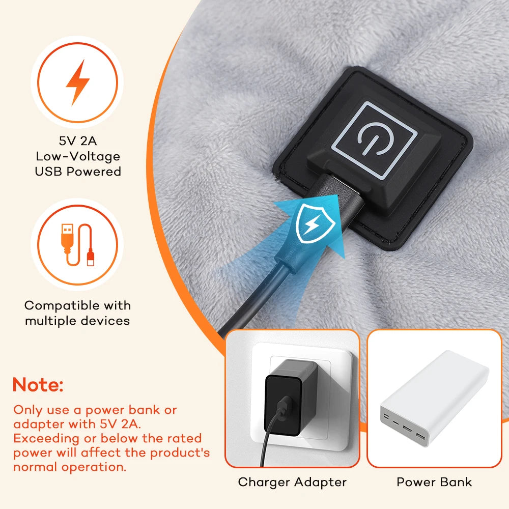 Electric Heating Shoulder Neck Pad USB Heated Wrap for Office Workers at Home in Winter