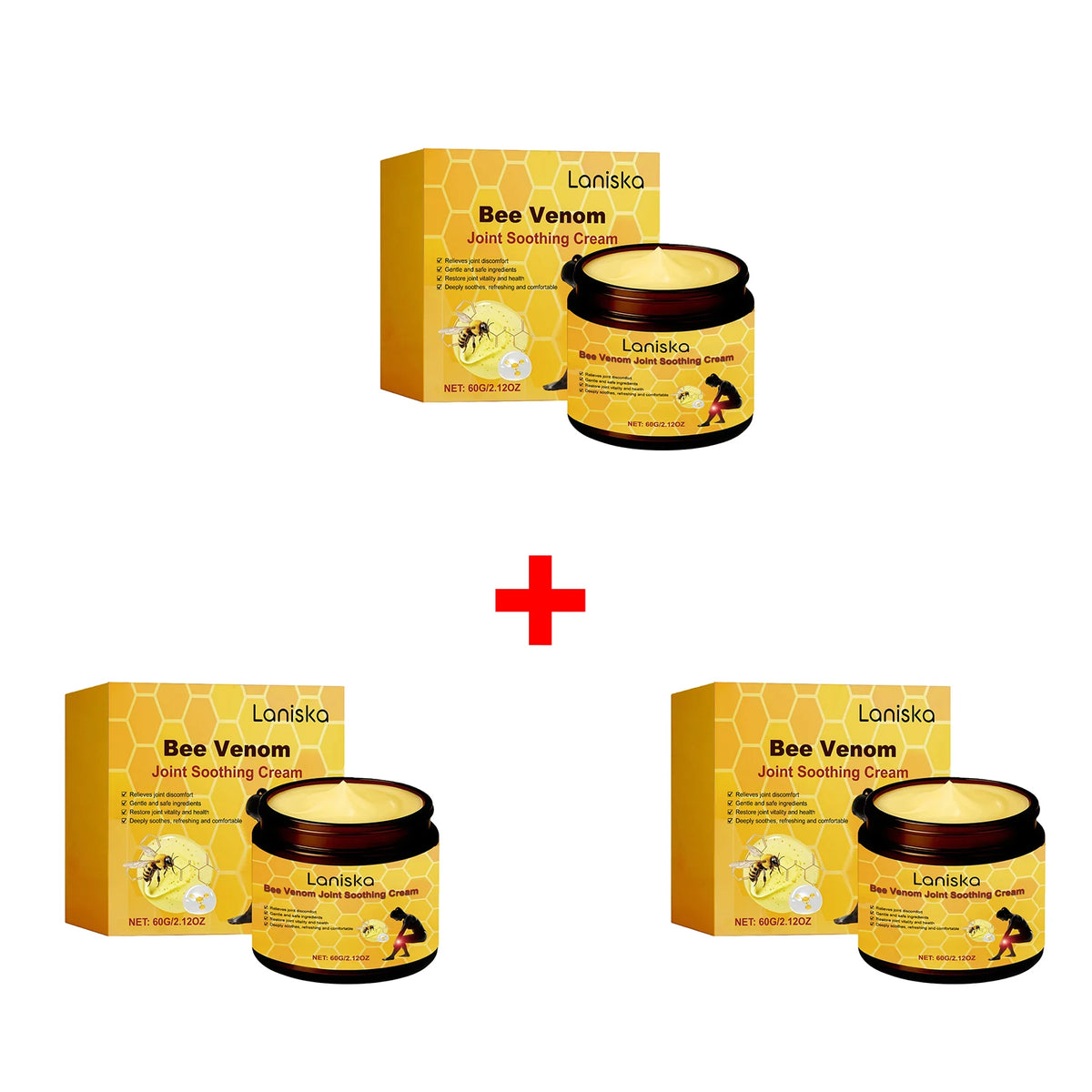 Bee Venom Joint Soothing Cream Natural Massage Balm for Body Muscles and Daily Joint Support