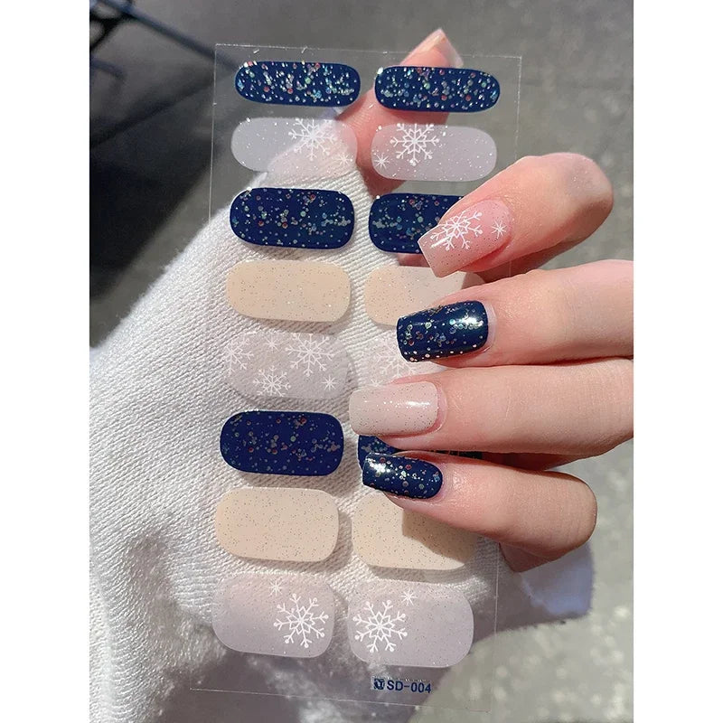 Christmas Nail Art Stickers Holiday Snowflake Decals for Women during Winter