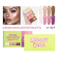 Cream Highlighter Palette Long Lasting Bronzer Blush for Professional Makeup Artists