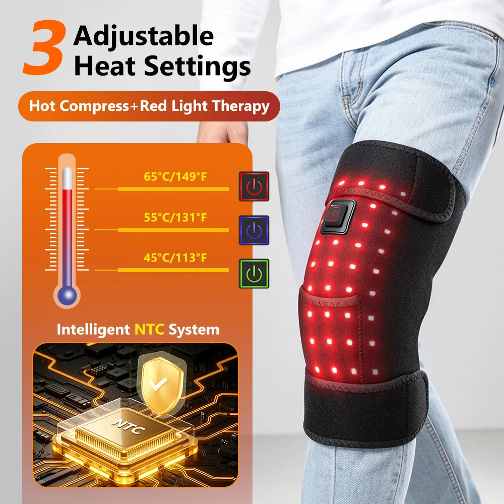 Red Light Knee Wrap Heated Brace with 36 LEDs for Joint Comfort at Home or Office Daily Use - 9