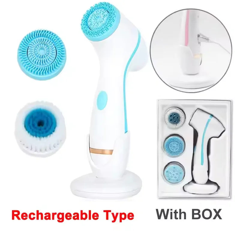 3 in 1 Facial Cleansing Brush Exfoliating Face Scrubber for Women and Daily Skincare Routines