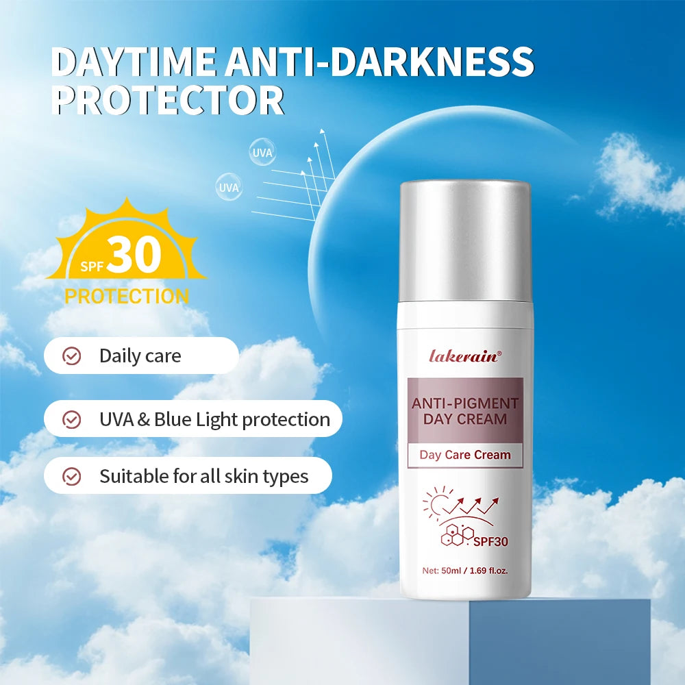 Anti Pigment Day Cream SPF 30 Moisturizing Face Sunscreen for Daily Skin Care and Protection
