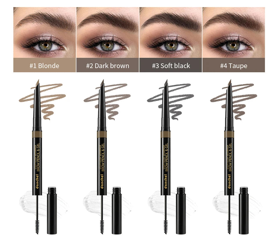 Waterproof Brow Pencil and Gel Smudge Proof Eyebrow Makeup for Women Daily Beauty Routine