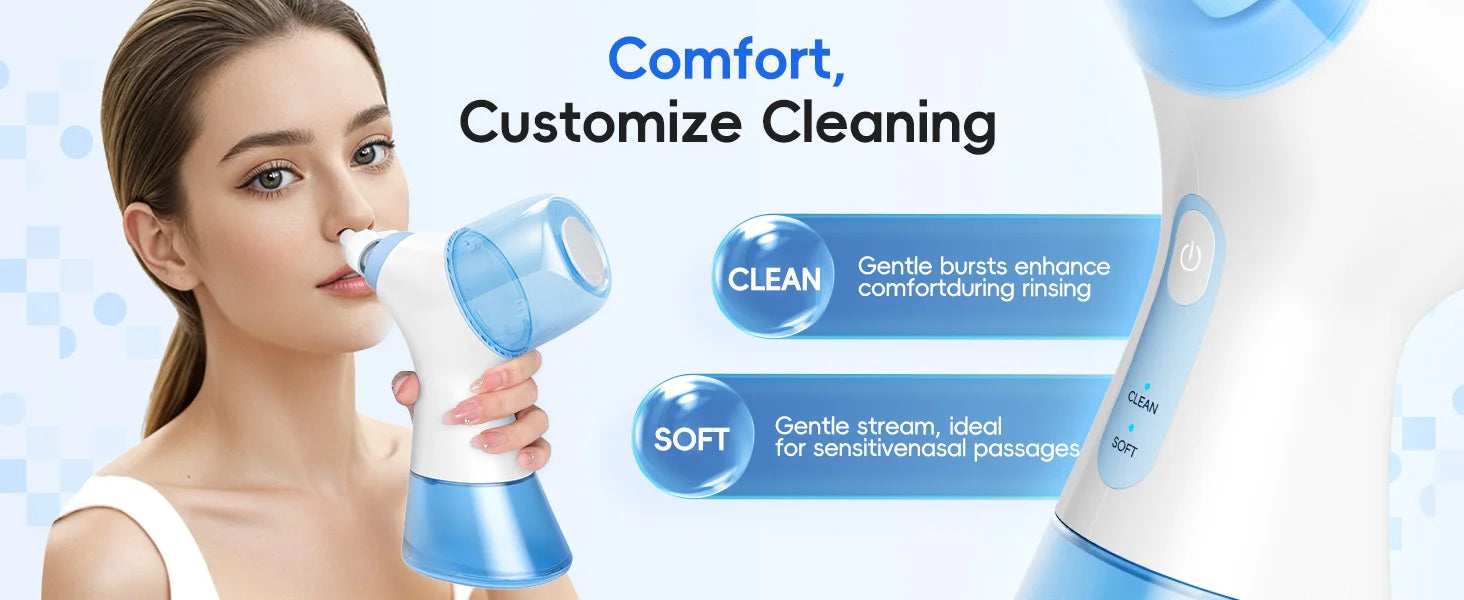 Portable Water Flosser Nasal Rinse Combo Oral Care Sinus Cleaning Kit for Home and Travel Use - 21