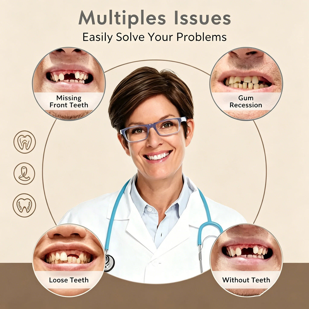 Realistic False Teeth Silicone Dentures Comfort Fit for Adults Seeking a Bright Smile