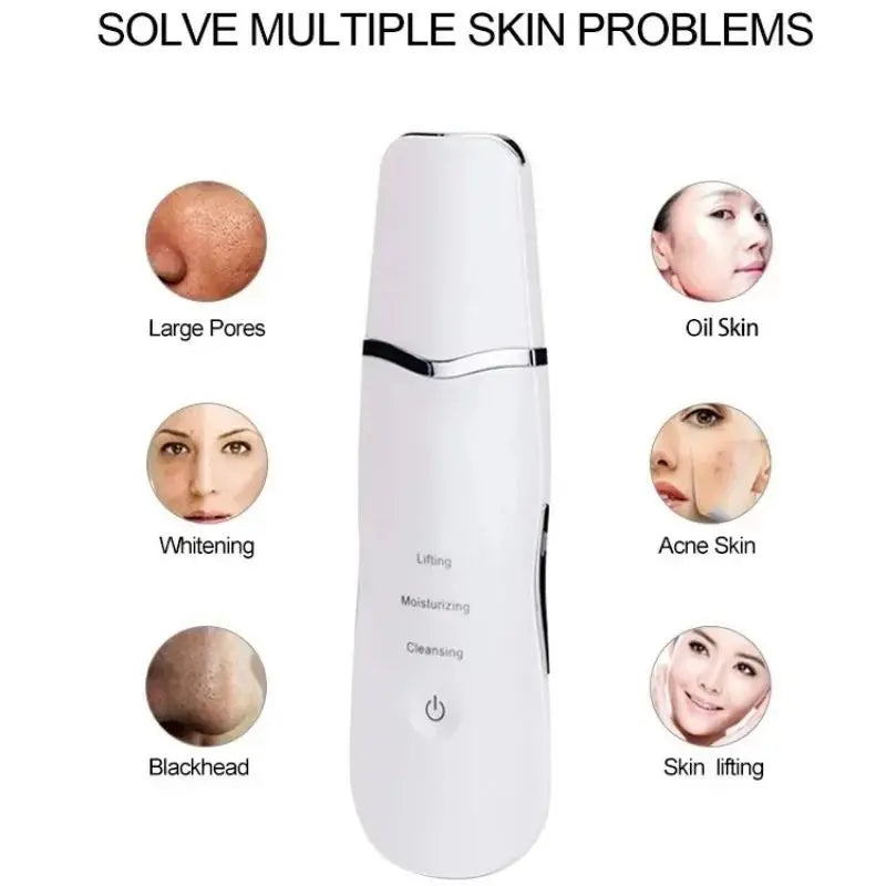 Ultrasonic Skin Spatula Deep Pore Cleaner and Blackhead Remover for Face Daily Skincare