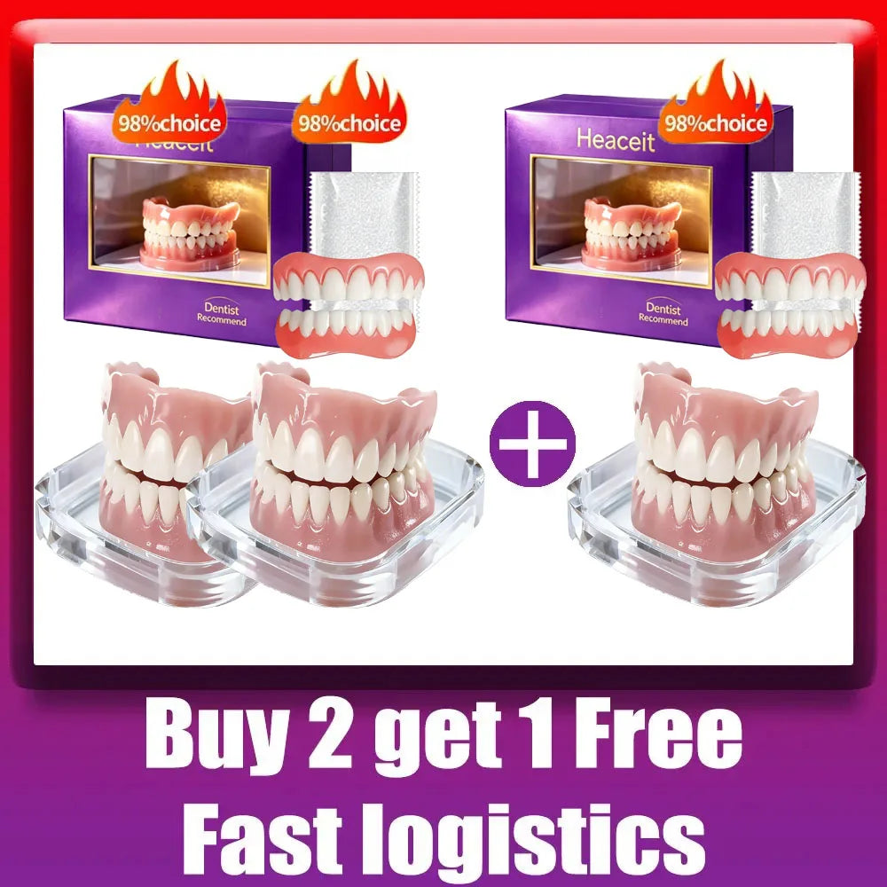 Cosmetic Dentures Lifelike False Teeth Silicone Smile Beauty for Adults at Home Daily Use - 9