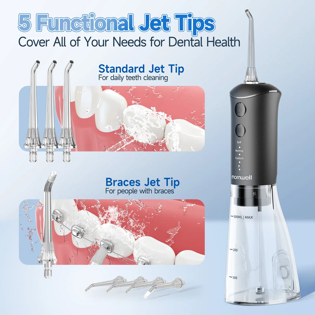 Water Flosser Teeth Cleaner Rechargeable Oral Irrigator for Adults at Home or Travel