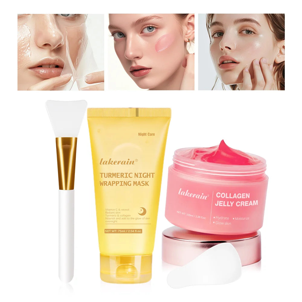 Collagen Night Wrapping Mask Hydrating Firming Peel Off Mask for Women during Bedtime Routine
