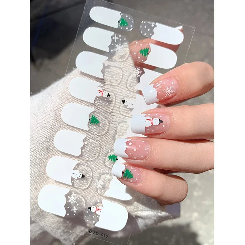 Christmas Nail Art Stickers Holiday Snowflake Decals for Women during Winter