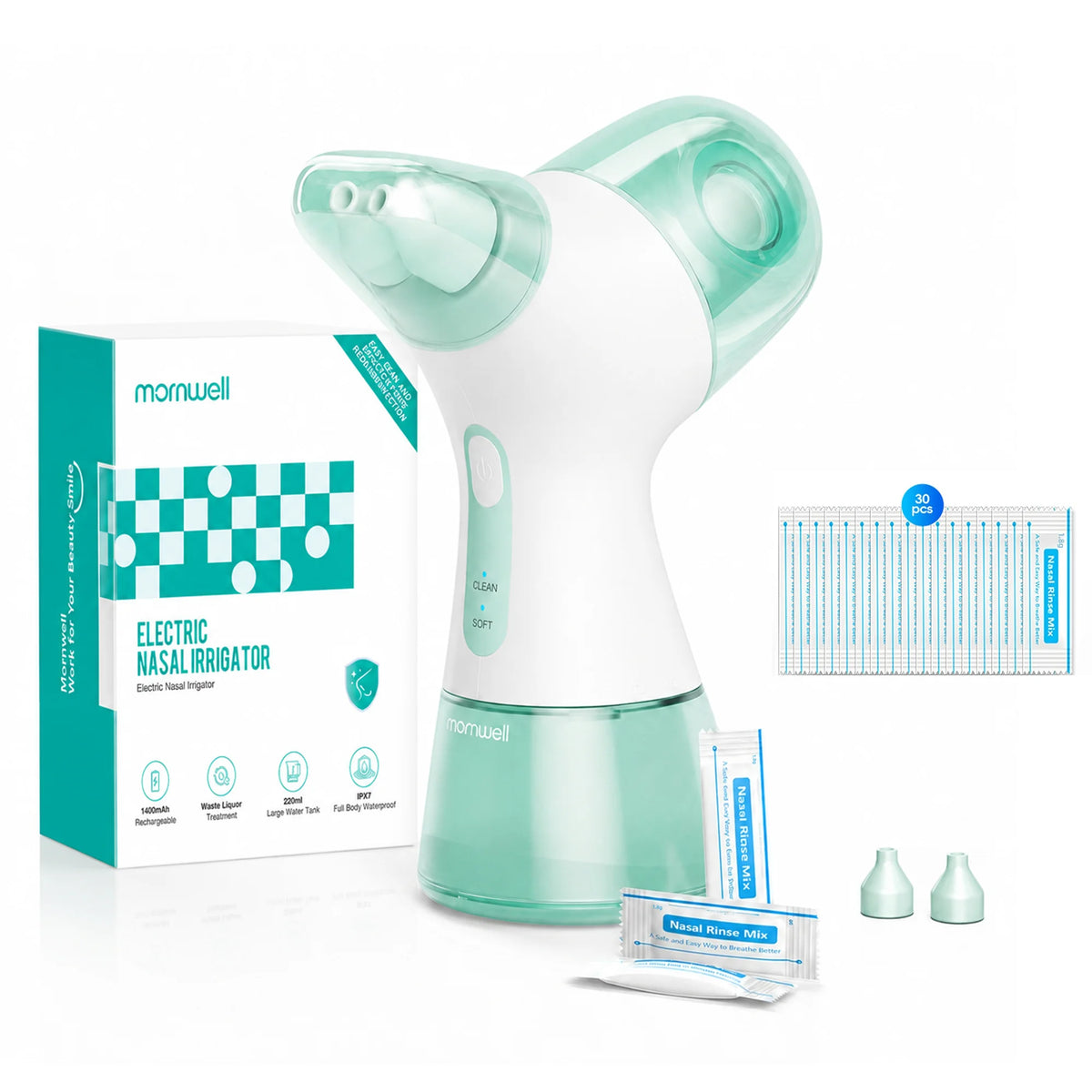 Electric Nasal Irrigation System Sinus Rinse Machine for Adults for Allergy and Congestion Relief