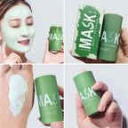 Green Tea Cleansing Stick Deep Moisturizing Oil Control Mask for Unisex Whole Face Treatment