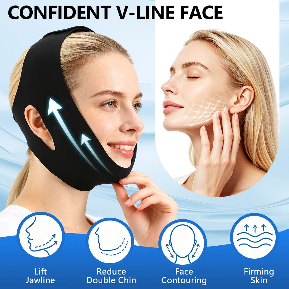Face Ice Pack V Lifting Bandage Reusable Gel Compress for Home Skincare and Facial Recovery