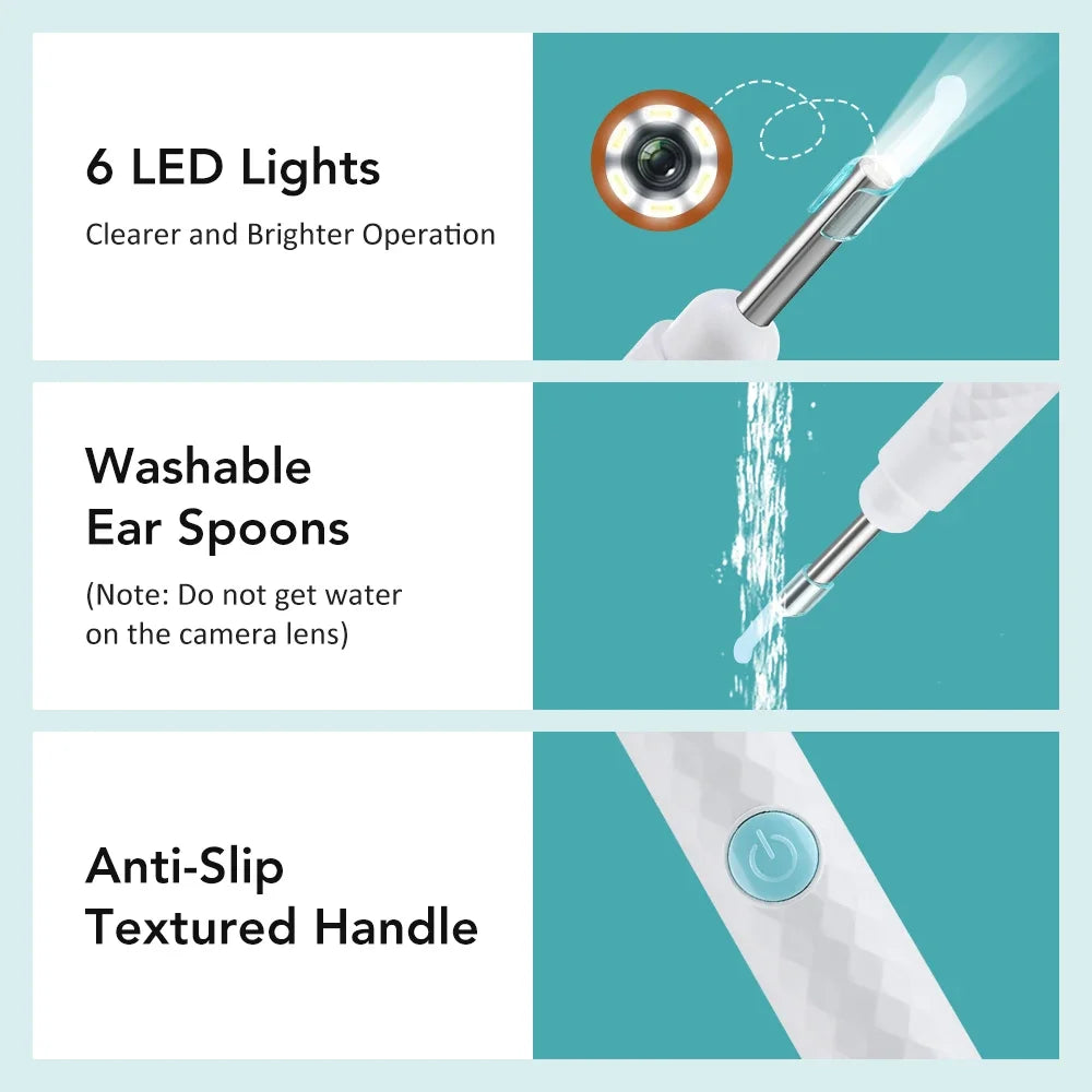 Smart Visual Ear Wax Cleaner with HD Camera and Tweezers for Adults and Kids at Home