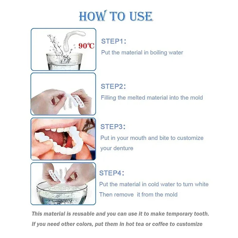 Veneer Snap on Teeth Temporary Whitening Replacement for Men and Women at Home Daily Use