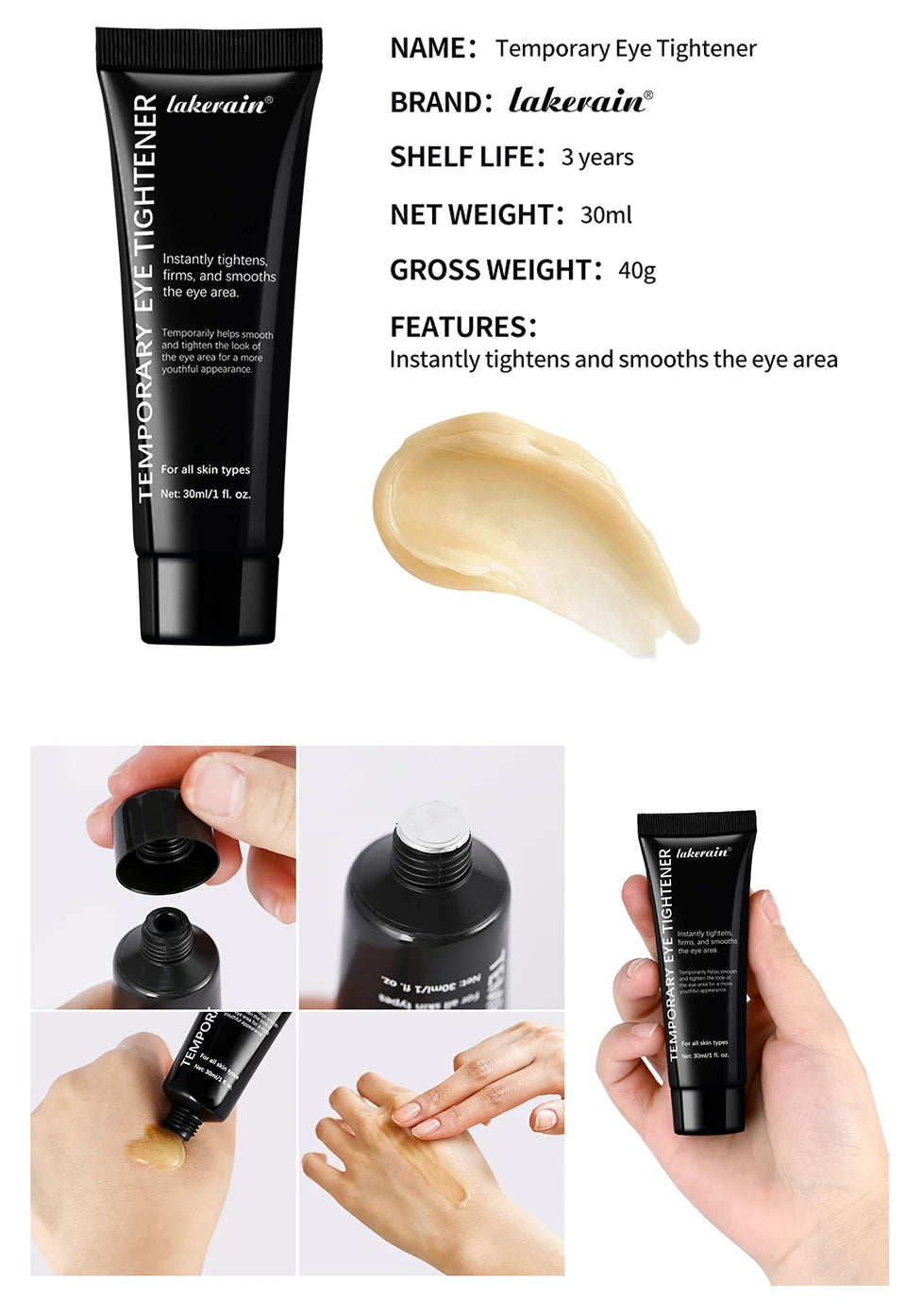 Temporary Eye Tightener Cream Dark Circle Remover for Women and Men at Home Daily Routine - 14