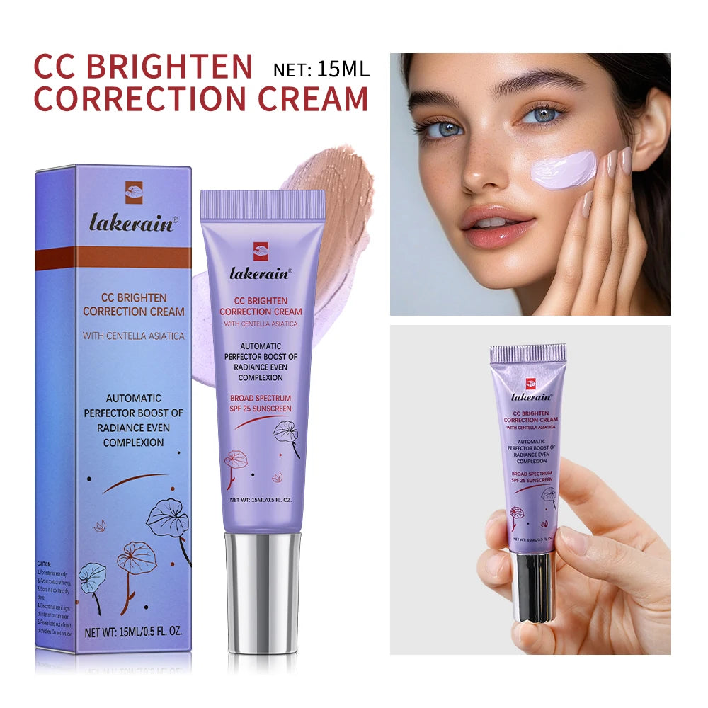 Color Correcting CC Cream Primer Even Skin Tone Moisturizer for Face Daily Makeup Routine