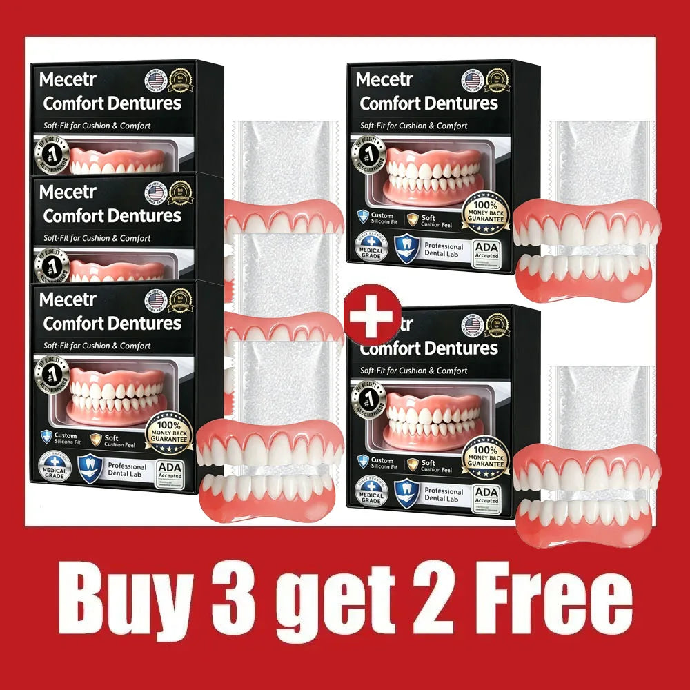 Adjustable Full Mouth Dentures Natural Silicone Fake Teeth for Adults and Elderly