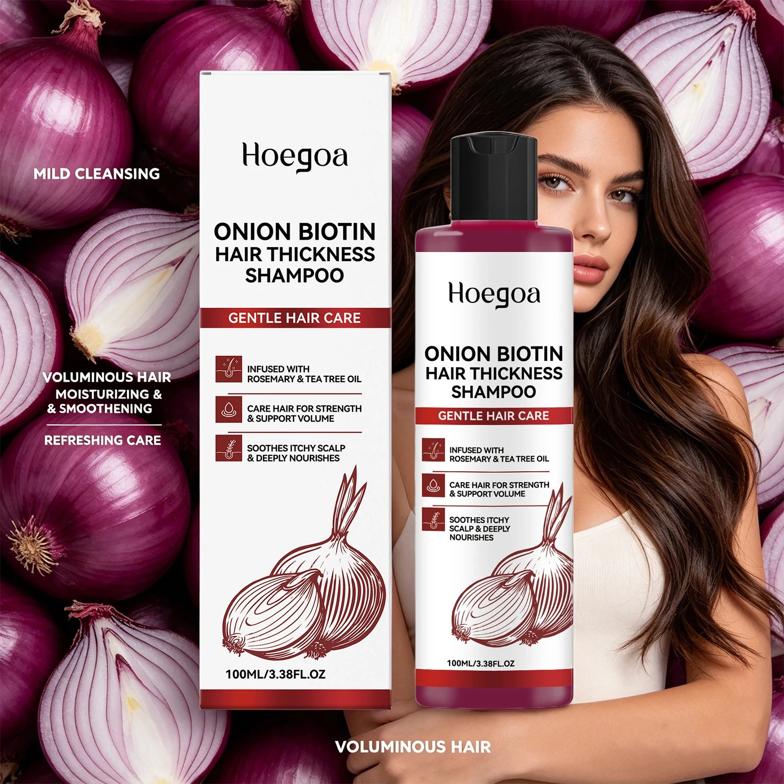 Onion Biotin Shampoo for Thicker Hair Growth and Scalp Care for Men and Women at Home - 1