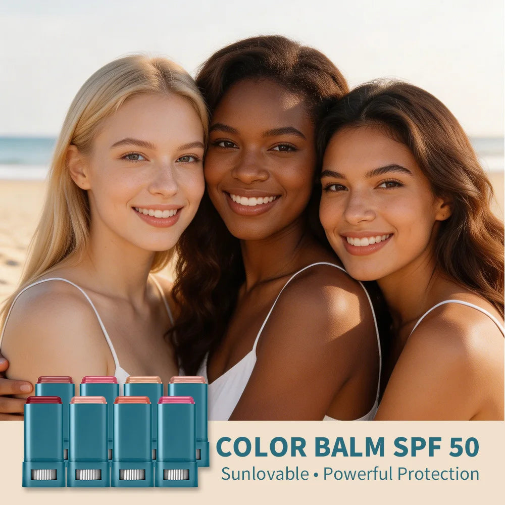 Color Balm SPF 50 Hydrating Blush Stick for Sensitive Skin and Daily Use
