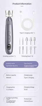 Electric Nail Drill Kit Adjustable Speed Nail File for Home Manicure and Pedicure Care