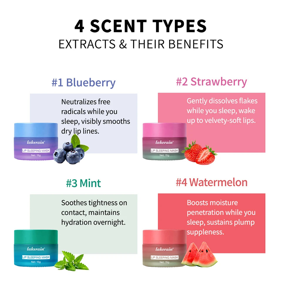 Lip Sleeping Mask Hydrating Dry Cracked Lips Treatment for Women and Men at Night