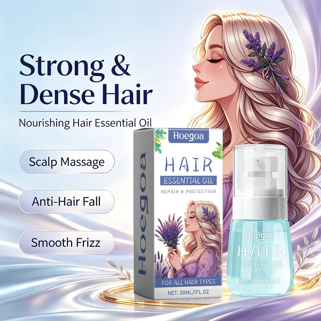 Lavender Hair Essential Oil Repair Anti Frizz Serum for Dry Damaged Hair and Healthy Scalp Roots