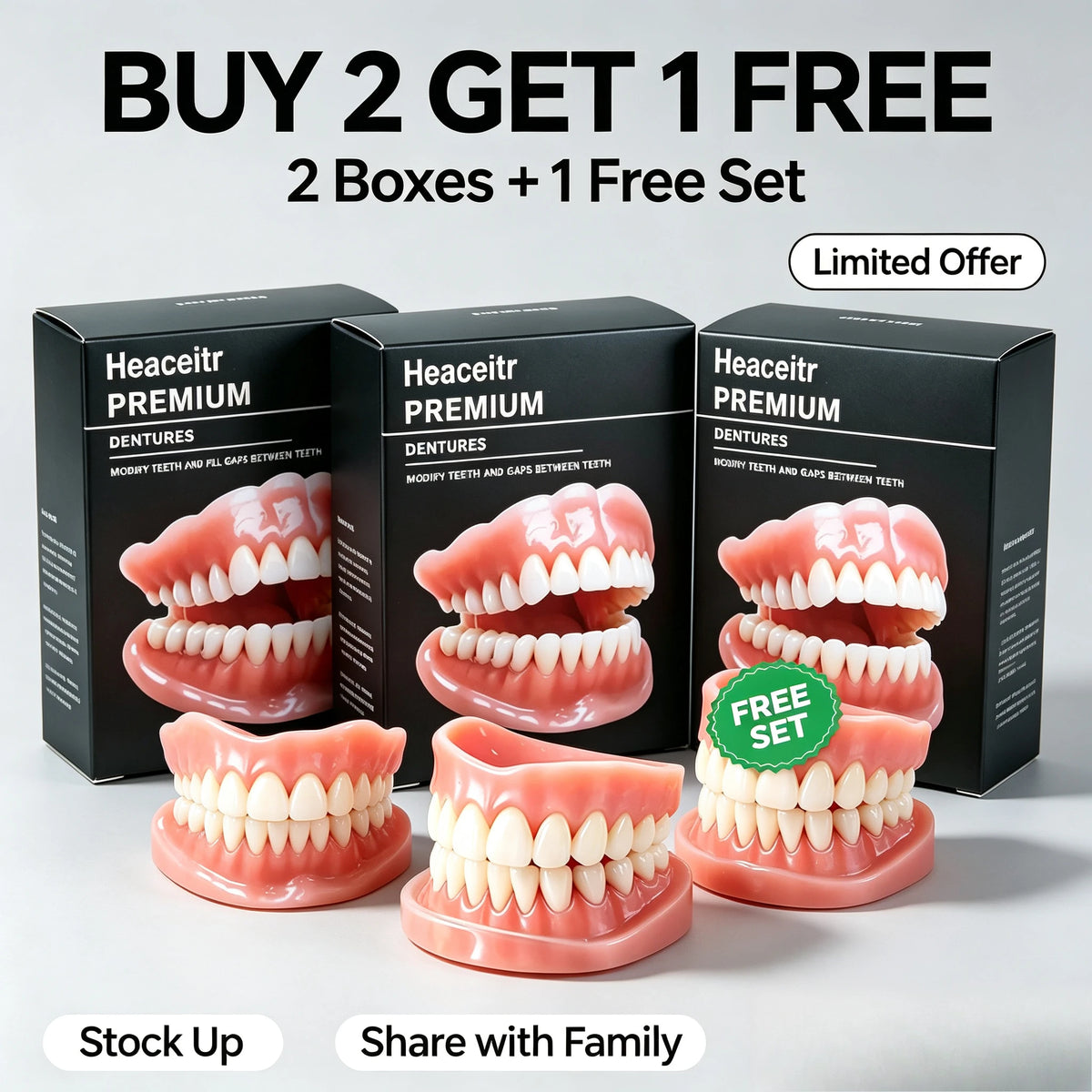 Custom Fit Dentures Boil to Shape Comfortable Dental Arch for Daily Use at Home