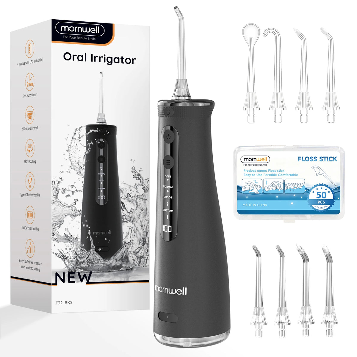 Electric Oral Irrigator Portable Water Flosser Teeth Cleaner for Adults at Home
