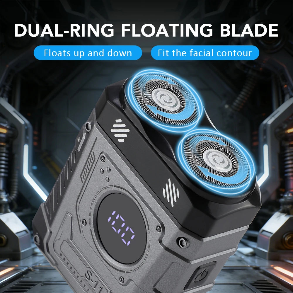 Mini Electric Shaver Portable Rechargeable Rotary Razor for Men and Women Travel Grooming