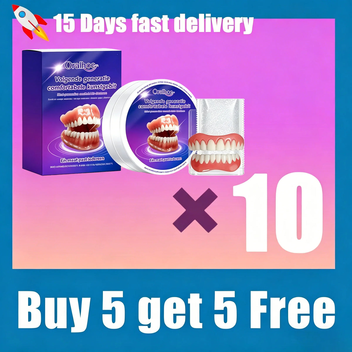 Silicone Snap On Dentures Realistic Teeth Replacement for Natural Smile During Social Events