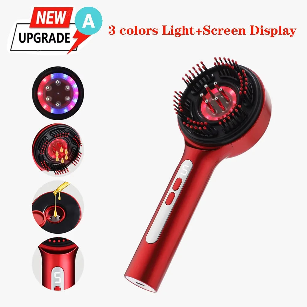 Electric Scalp Massage Comb LED Therapy Hair Growth Serum Applicator for Men and Women Home - 26
